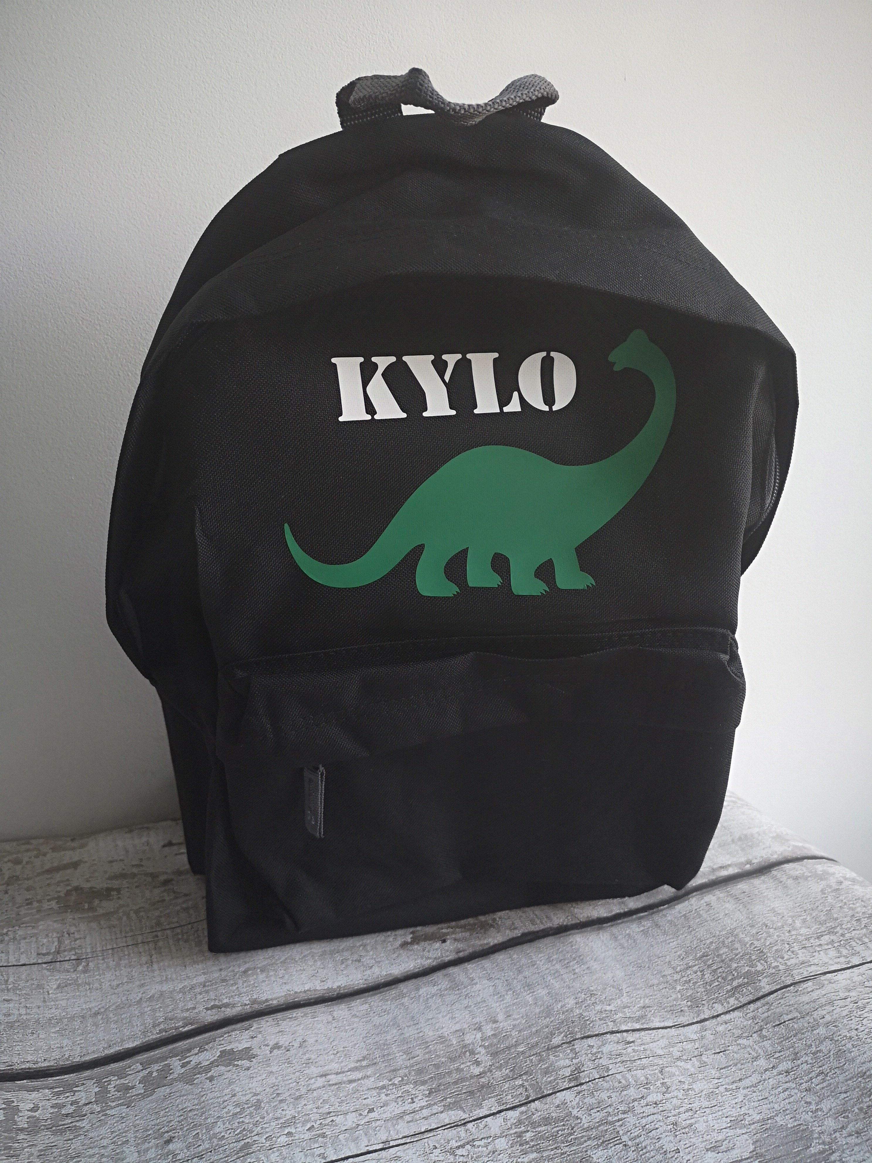 Dinosaur personalised backpack