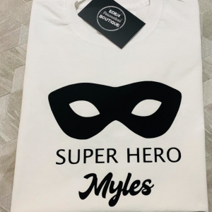 personalised superhero mask t-shirt